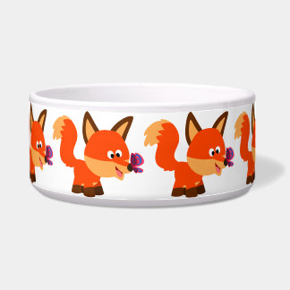 Écuelle Cute Cartoon Fox Et Papillon Pet Bowl