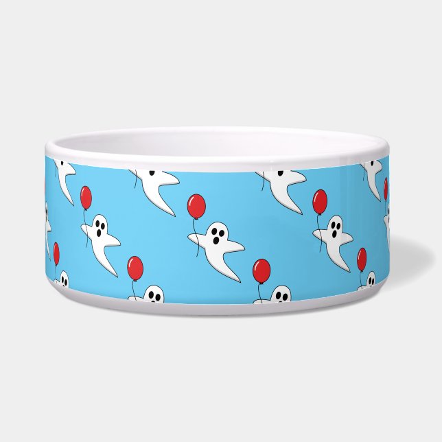 Écuelle Cute Cartoon Ghost with Red Balloon Pattern (Devant)