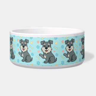 Écuelle Cute Cartoon Schnauzer Personalize Bowl
