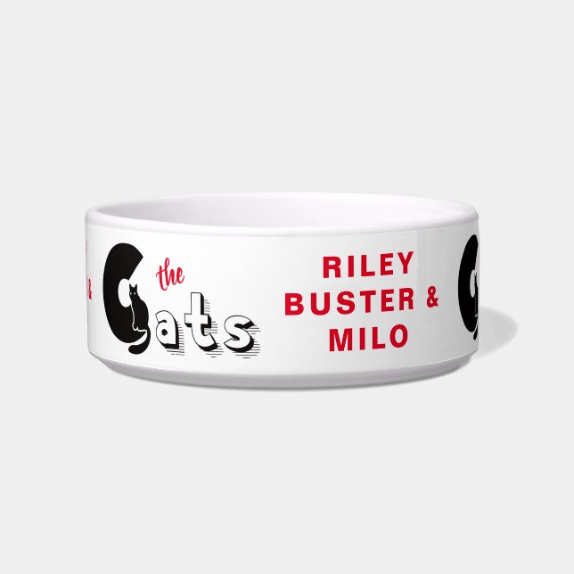 Écuelle Cute Chat Personnalisé (Devant)