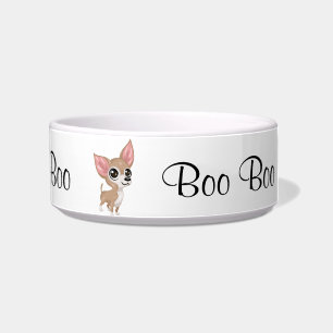 Écuelle Cute Chihuahua White Pet Bowl Ajouter un nom