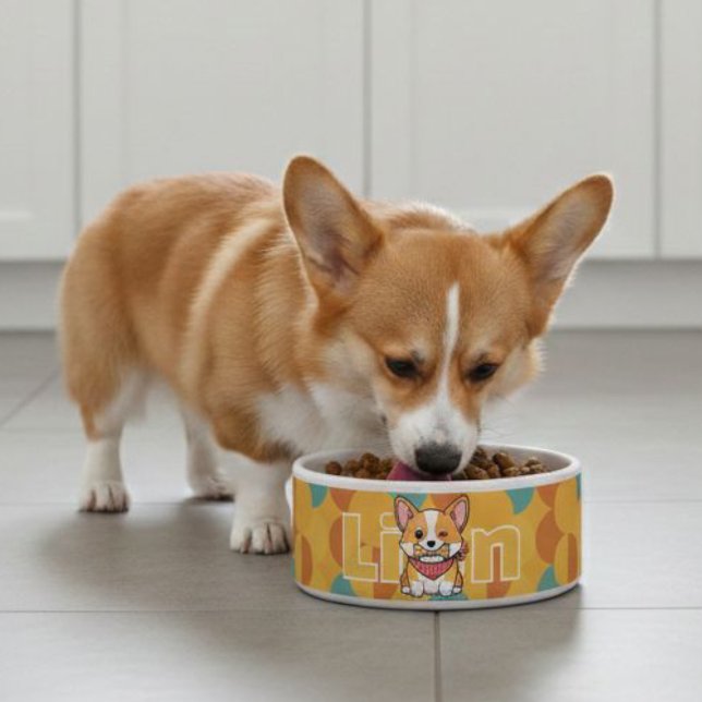 Écuelle Cute Corgi Dog Bowls, Funny Pattern Puppy  (Créateur téléchargé)