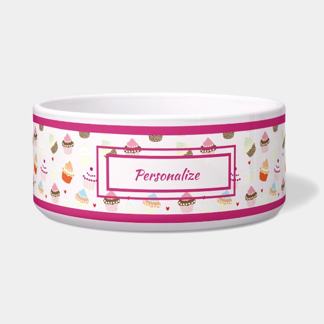 Écuelle Cute Cupcakes Cake Dessert Chien Motif Chat (Devant)