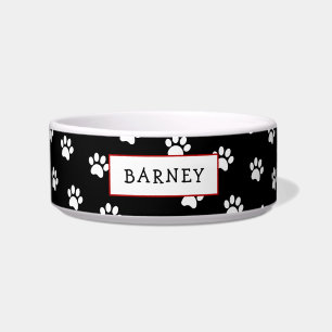 Écuelle Cute empreinte de patte noir et blanc bol