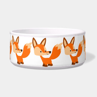 Écuelle Cute Friendly Cartoon Fox Pet Bowl