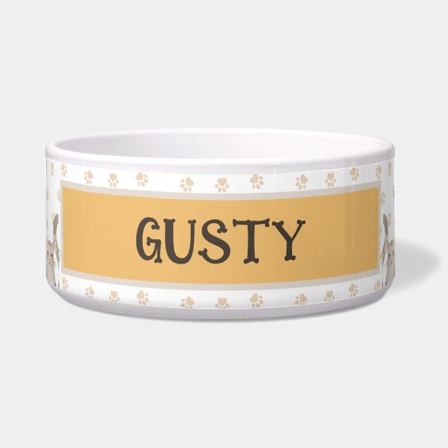 Écuelle Cute Girl & Kittens Art Nom animal de compagnie Pa (Devant)