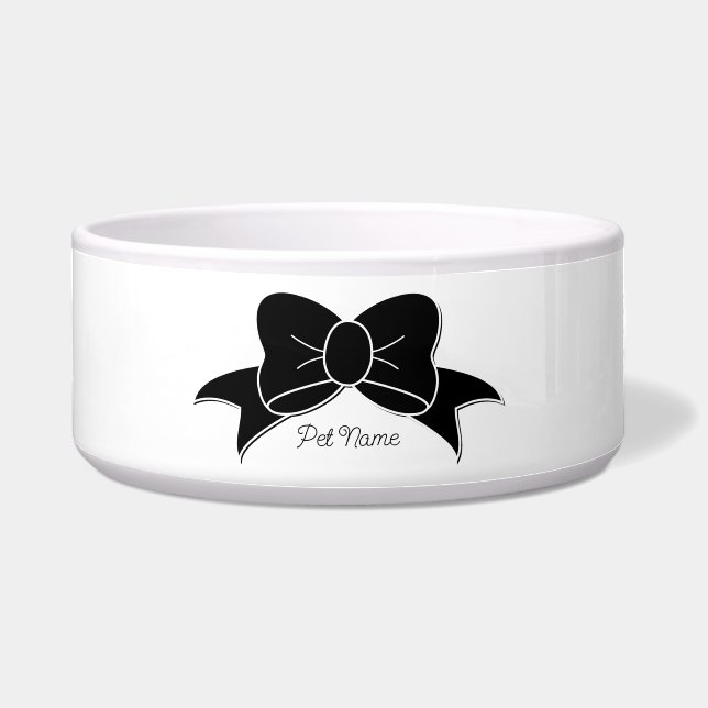Écuelle Cute Girly Bow Personalized Pet (Devant)