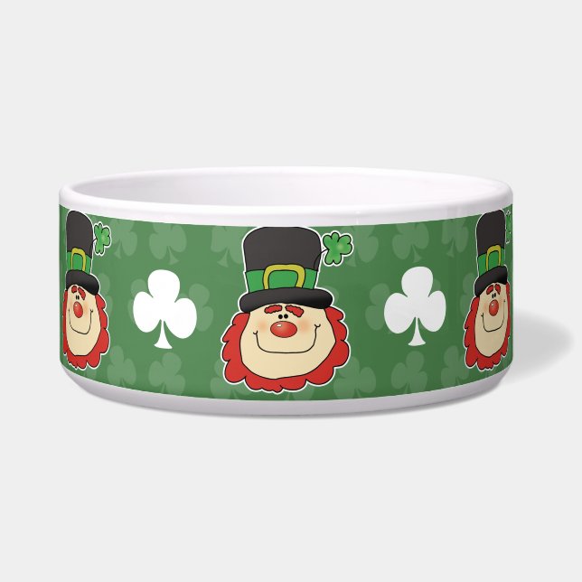 Écuelle Cute Leprechaun et Shamrock Pet Dog Food Bowl (Gauche)