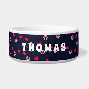 Écuelle Cute Love Hearts and Pws Red Pink Motif