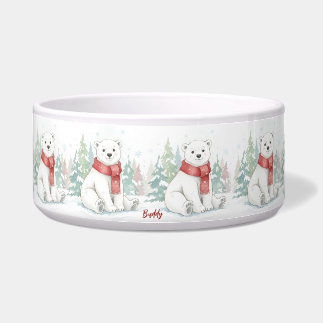 Écuelle Cute watercolor Polar Bear Pet (Devant)