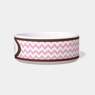 Écuelle Cuvette Brown et fuchsia de chat personnalisée par