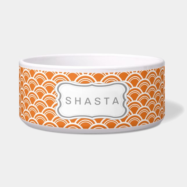 Écuelle Cuvette de chien de motif de vague de Sakia - (Devant)