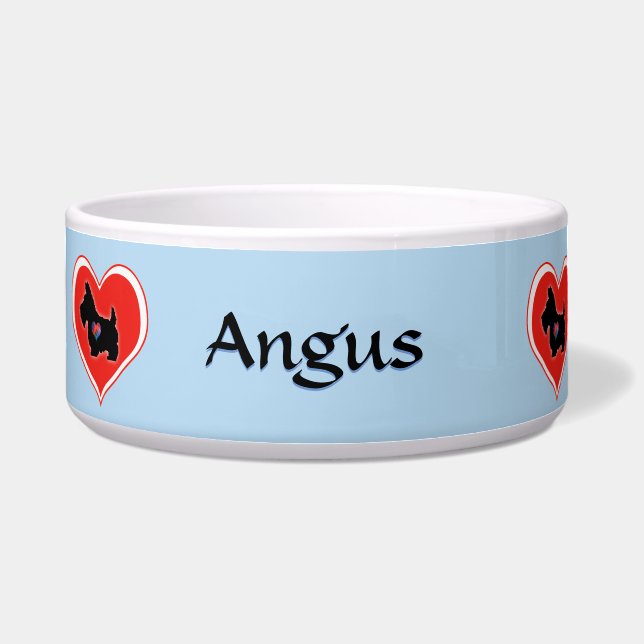 Écuelle Cuvette de chien personnalisée par coeur de (Devant)