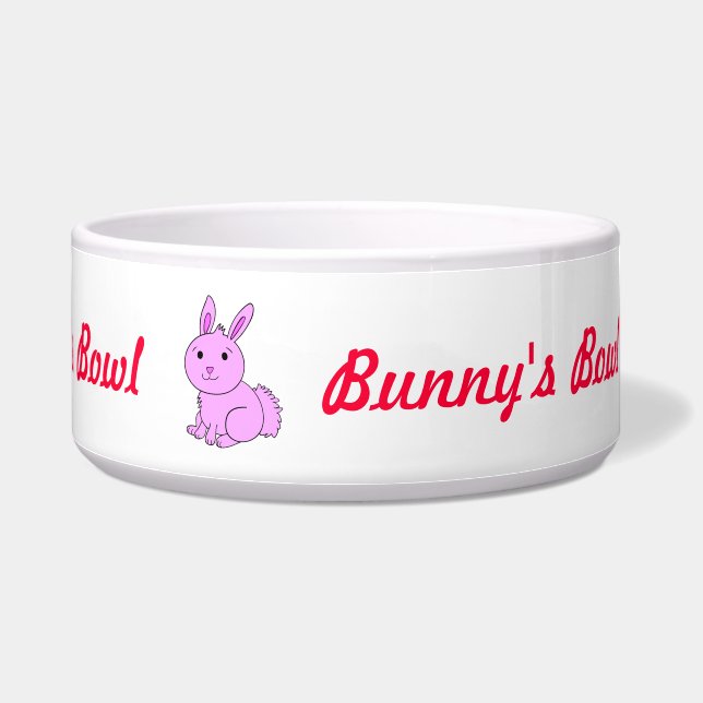 Écuelle Cuvette de l'animal familier du lapin rose mignon (Droite)