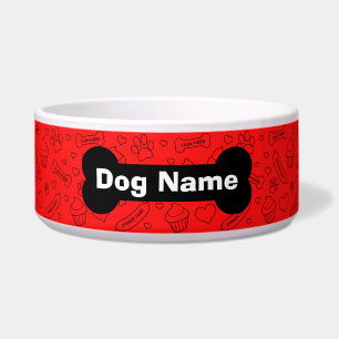 Écuelle Cuvette faite sur commande de chien avec des os et
