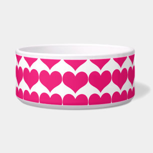 Écuelle Cuvette mignonne rose de chien de motif de coeurs