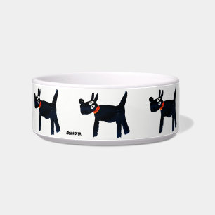Écuelle Cuvette noire de chien de Scotty par le tinctorial
