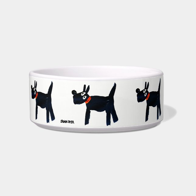 Écuelle Cuvette noire de chien de Scotty par le tinctorial (Gauche)