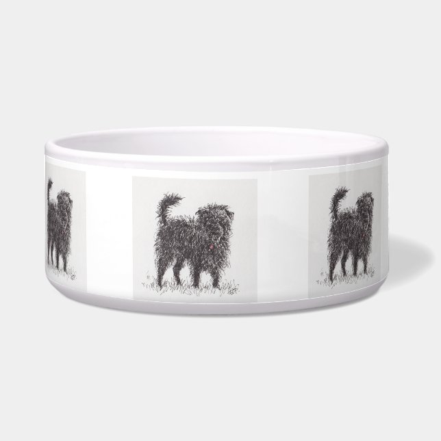 Écuelle Cuvette noire de chien de Terrier (Devant)