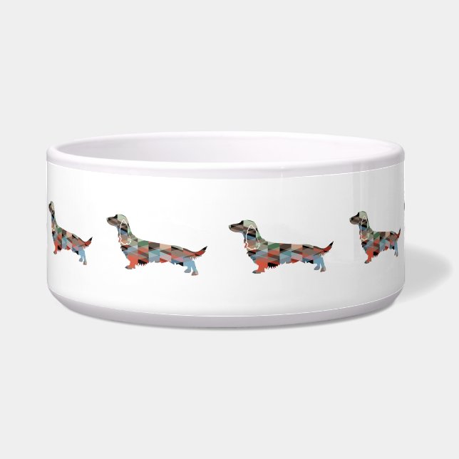 Écuelle Dachshund Poil Rêche Silhouette Géographique À Car (Devant)