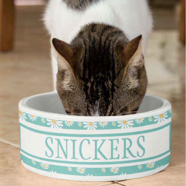 Écuelle Daisy Flower mignon Nom personnalisé (Créateur téléchargé)