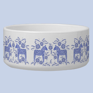 Écuelle Dala suédoise Horse Indigo Bleu et Blancs Bowl