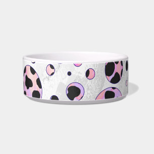 Écuelle Dalmatien Imprimé Noir et Rose à pois