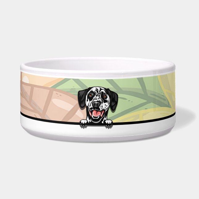 Écuelle Dalmatien mignon qui regarde, nourriture ou boisso (Devant)