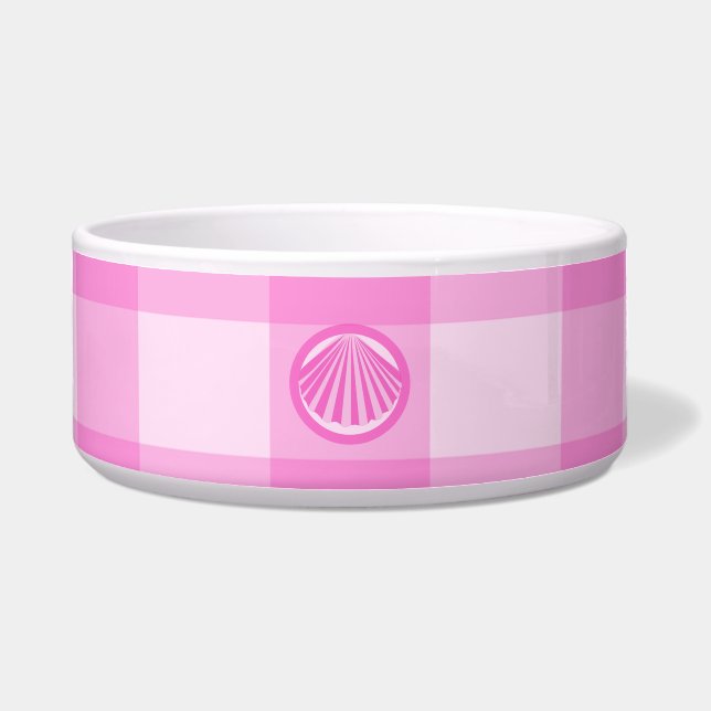 Écuelle Damier Rose avec Coquillage- (Devant)