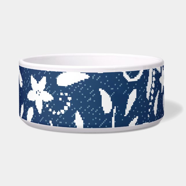 Écuelle Denim Blooms : Floral Pattern Arrière - plan (Devant)
