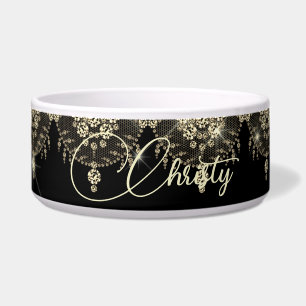 Écuelle Dentelle noire et or élégant brillant mug