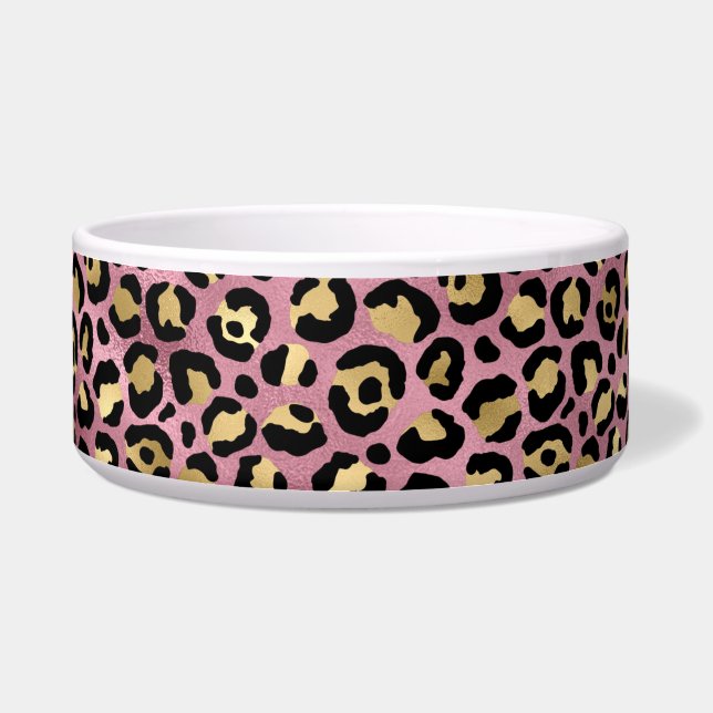 Écuelle Design de série Leopard rose et or 15 (Devant)