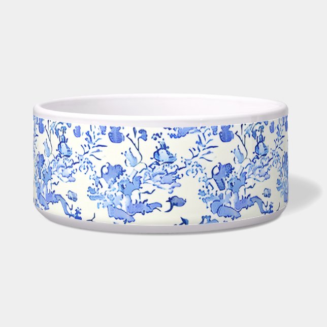 Écuelle Design de toile française - Floral bleu et blanc (Devant)