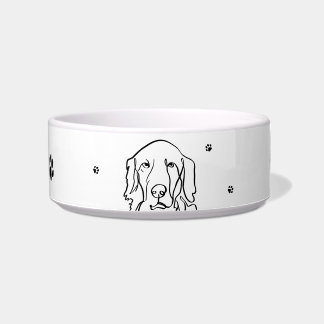 Écuelle Dessin au trait personnalisable de Retriever doré