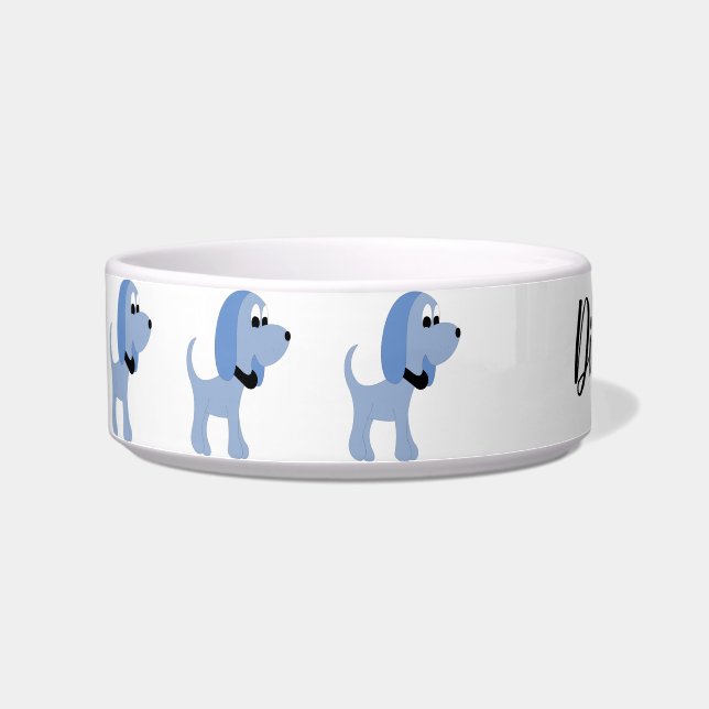 Écuelle Dessin bleu chien Diva Dog Bowl (Gauche)