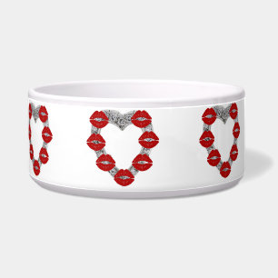 Écuelle Diamant Coeur Pet Bowl Avec Baisers