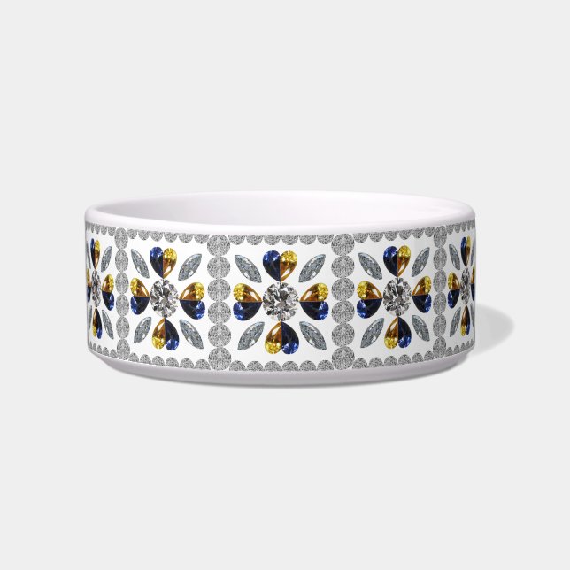Écuelle Diamant unique, Bleu Jaune en Coeur (Devant)