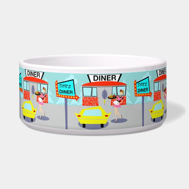 Écuelle Diner Dog Bowl des années 1950 (Devant)