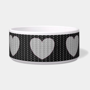 Écuelle Dob Bowl Noir Argent Parties scintillant Coeur Arg