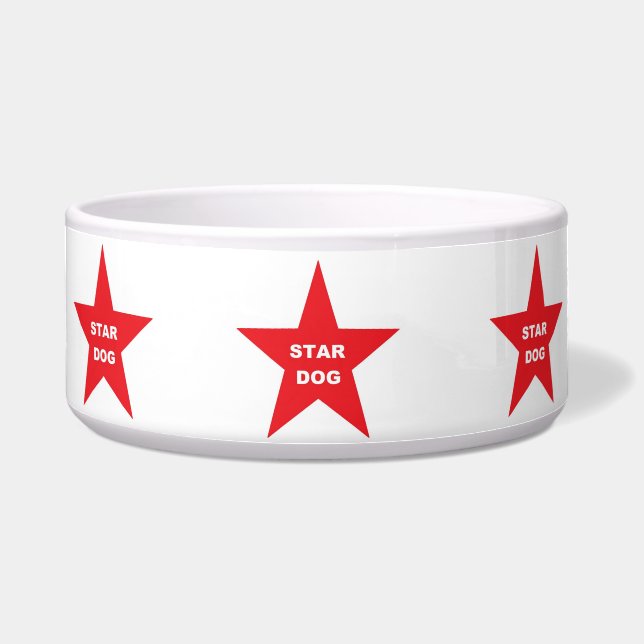 Écuelle Dog Bowl Star Chien sur Red Star (Devant)