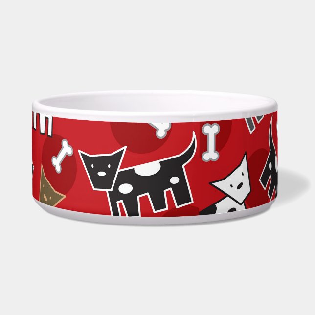 Écuelle Doggies et os en caricature joli amusant bol pour  (Devant)