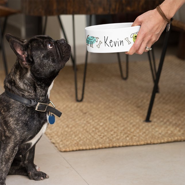 Écuelle Doodles tirés à la main Modèle du bol pour animaux (Créateur téléchargé)