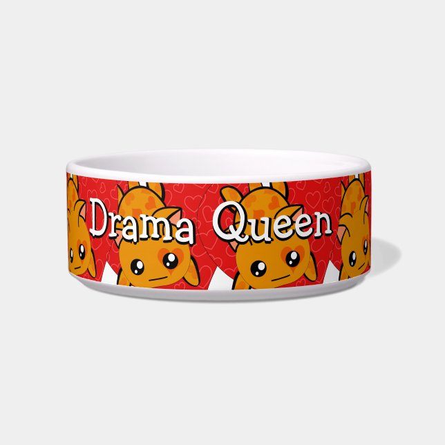 Écuelle Drama Queen Cute Kitty Personnalisé Kitty Cat Bowl (Devant)