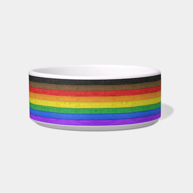 Écuelle Drapeau de fierté gay inclusif de SlipperyJoe text (Devant)