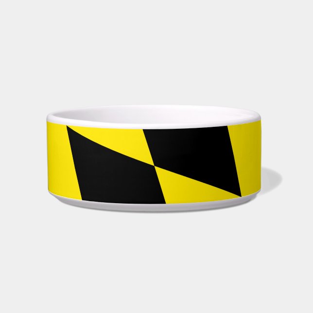 Écuelle Drapeau diamant Bavière noir et jaune (Devant)
