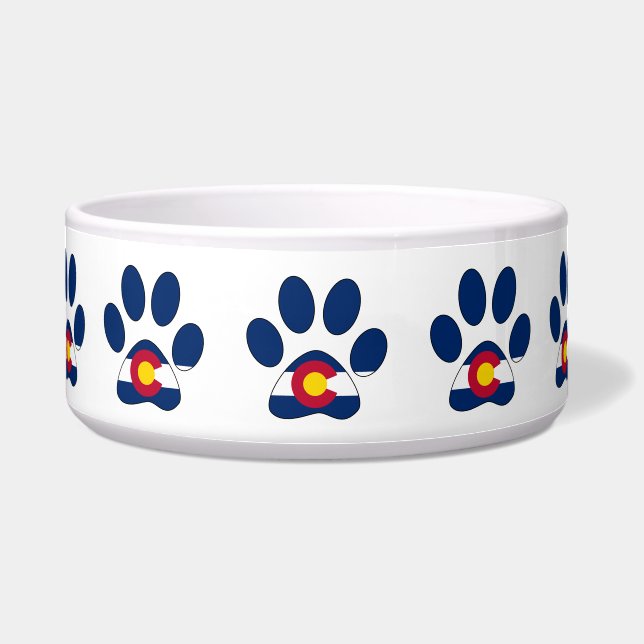 Écuelle Drapeau du Colorado Bowl motif empreinte de patte (Devant)