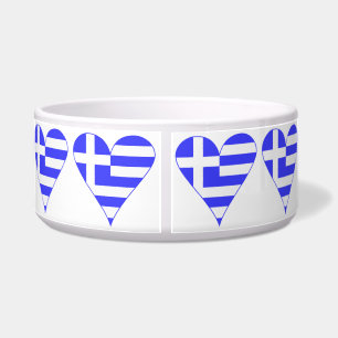 Écuelle Drapeau grec funky en forme de cœur en mosaïque