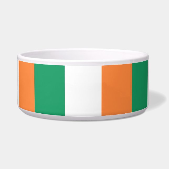 Écuelle Drapeau irlandais Ceramic Pet Bowl (Chiens/Chats) (Devant)