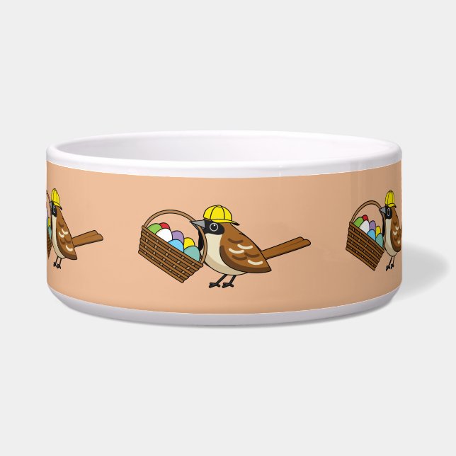Écuelle Drôle mignon oiseau avec Motif de panier d'oeufs c (Devant)