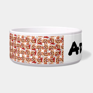 Écuelle Drôle Poodle Nom Motif de Noël